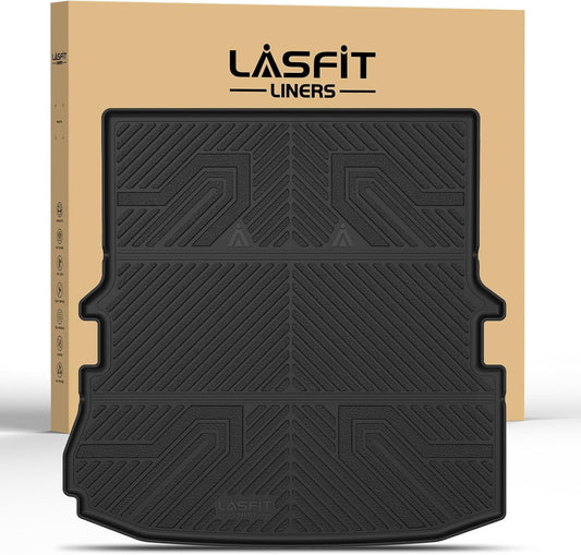 LASFIT Trunk & Backrest Mat for Ford Explorer 2015-2019, Custom Fit All Weather Protector TPE One-Piece Design Easy Installation Trunk with Seatback Mat, 1pc Black