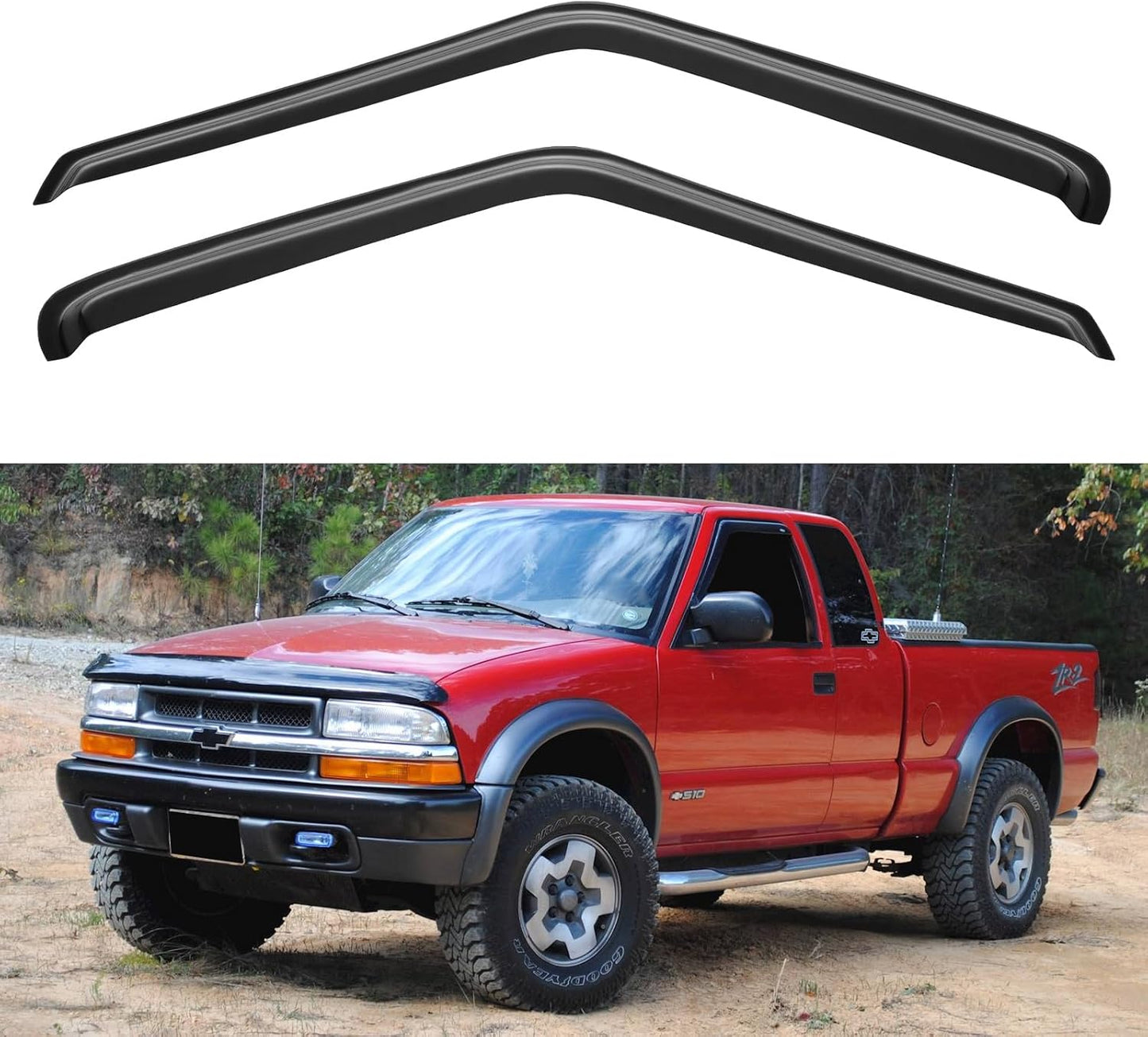 Window Visors Rain Guards for 1994-2004 Chevrolet S10/GMC Sonoma, Out-Channel Window Vent Wind Deflectors Visors Shades for 1995-2005 S10 Blazer/S15 Jimmy, 1996-2000 Isuzu Hombre, 2PCS