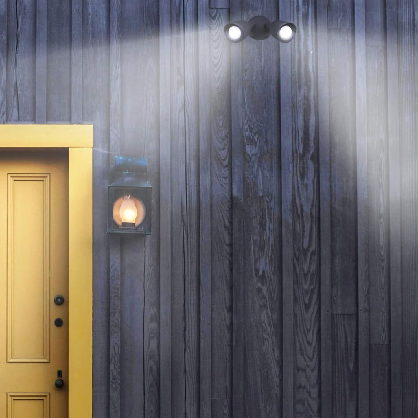 Ciata Flood Lights Outdoor, 20-Watt LED Bullet Head Security Flood Lights, Dual Head, RoHS and FCC Complaint, IP65 Rated, 1900 Lumens, 2KV Surge Protection, Die-Cast Aluminum in Black Finish – 4000K