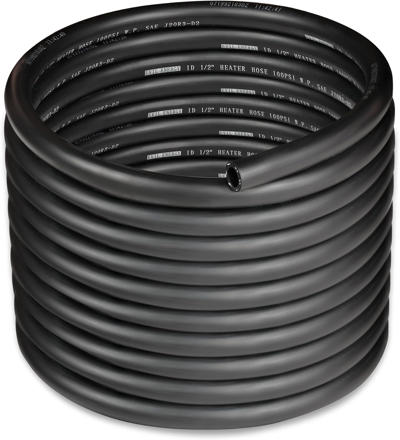 EVIL ENERGY 1/2" Heater Hose Coolant Radiator Straight 100PSI SAE 20R3 25FT Black