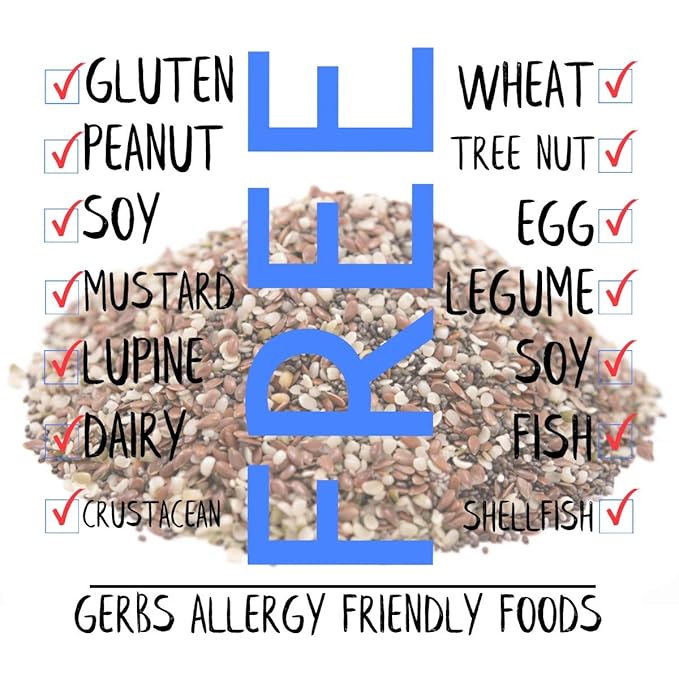 GERBS Super 3 Seed Snack Mix 4 LBS. Premium Grade | Top 14 Food Allergy Free | Resealable Bulk Bag | Made in USA | Raw Flax, Chia, Hemp Seed Trail Mix | Gluten Peanut Tree Nut Free