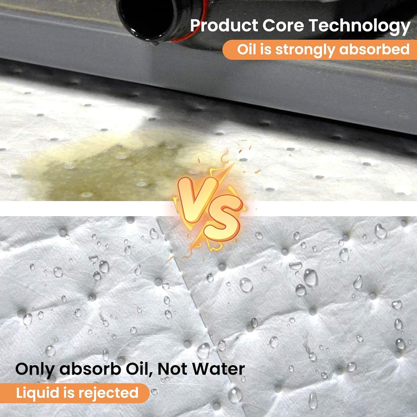 Smaafit Oil Absorbent Pads Heavyweight Dimpled Pad Garage Accessories, Oil-Only Absorbent Mat Pad for Absorbing Protecting Home Garage Basement, 30 Gal Total (100 Pcs, White, 17.5 x13.5 Inch)