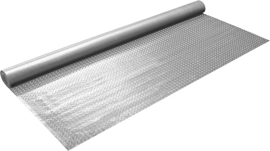 IncStores 2.5mm Thick Commercial-Grade Nitro Roll Garage Floor Mat | Flexible Vinyl Floor Mat for a Stronger and Safer Garage, Workshop, or Trailer | Diamond-Plate, Stainless Steel, 7.5' x 17'