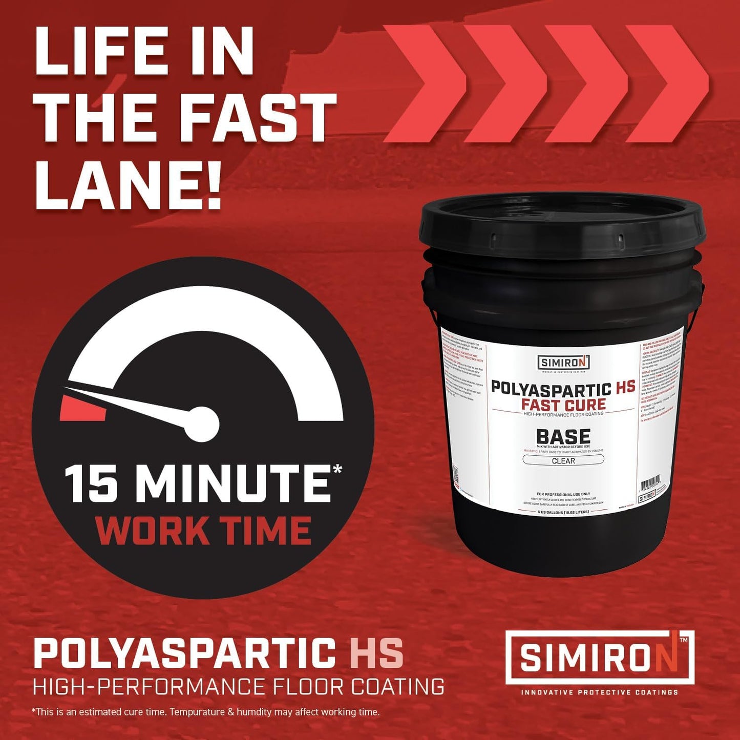 Polyaspartic High Solids Topcoat Coating System - 2 Gallon Kit - Clear Coating Gloss Finish - Easy-to-Use 1:1 Mix Ratio - Protection to Adhesion, UV, Abrasion, & Scratches (Fast Cure)