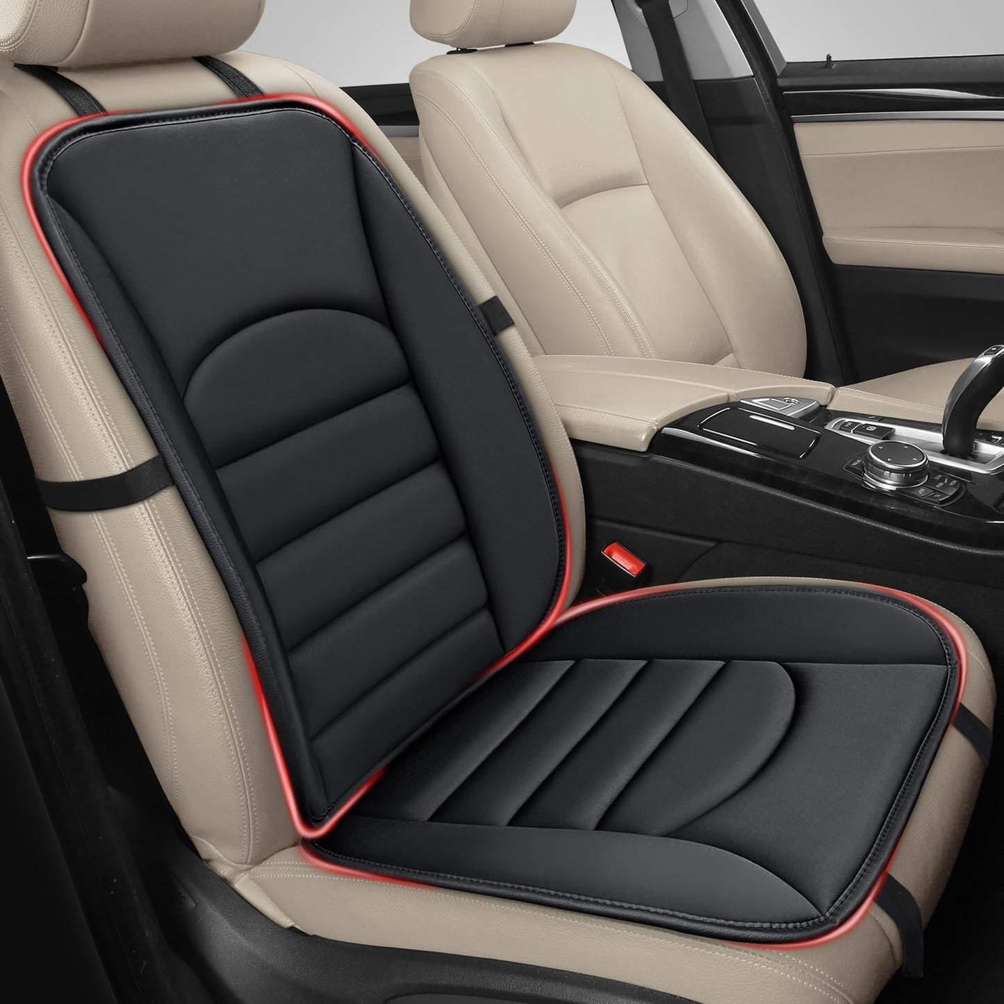 Car Seat Cushion Chair Cushions Set with Back Support,1.2in Memory Foam Pressure Relief Non-Slip Design Truck Seat Cushion for Driving, Ergonomic Chair Seat Pad for Office Gaming Wheelchair