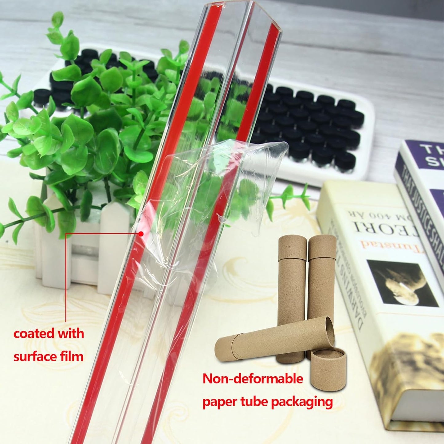 Wall Corner Protector - 2PCS, 16"x1.18" - Self Adhesive Clear Corner Protectors for Walls, Cabinet Doors, Edge Protector Trim; Easy to Install Corner Guards for Walls (40.6cm x 3cm)