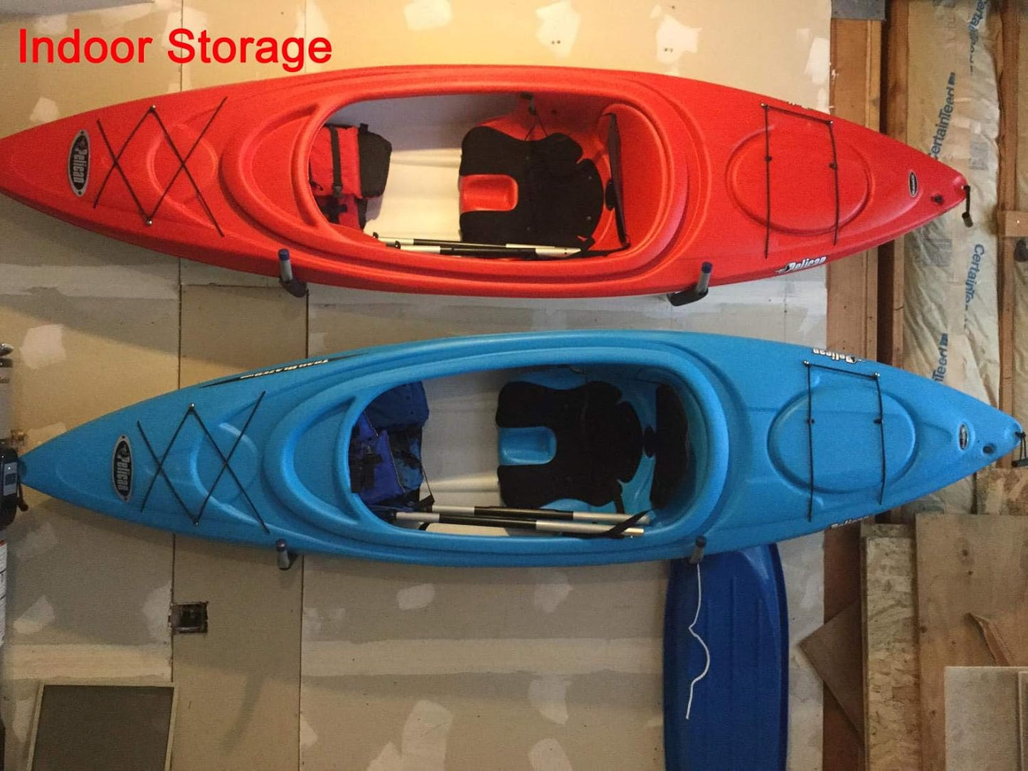 Wintek Heavy Duty Giant Arm Hang-It-All Wall Mount Storage Hook Rack for SUP & Surfboard, Ski & Snowboard, Skateboard, Longboard, Paddleboard|Home Garage Storage & Organization Hangers-4 Pack (Black)