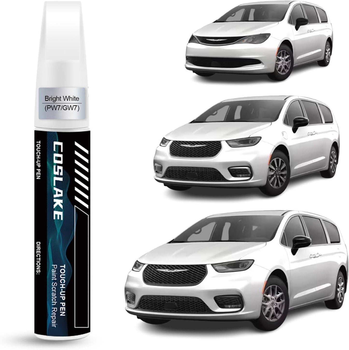 Car Touch Up Paint(Bright White(PW7/GW7)) for Chrysler, Car Paint Scratch Repair Kit, Quick & Easy Solution to Repair, 2 in 1 Scratch Remover Pen with 2PCS Disposable Micro Applicators