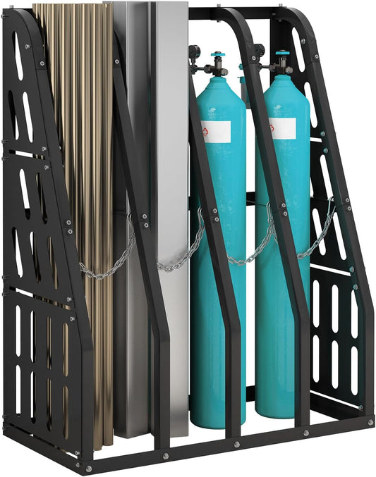 Vertical Bar Rack 1500 LB Capacity, 4 Bays Storage Rack 47" W x 24" D x 60" H, Long Parts Metal Rack, Lumber Storage Rack for Garage Storage, Black