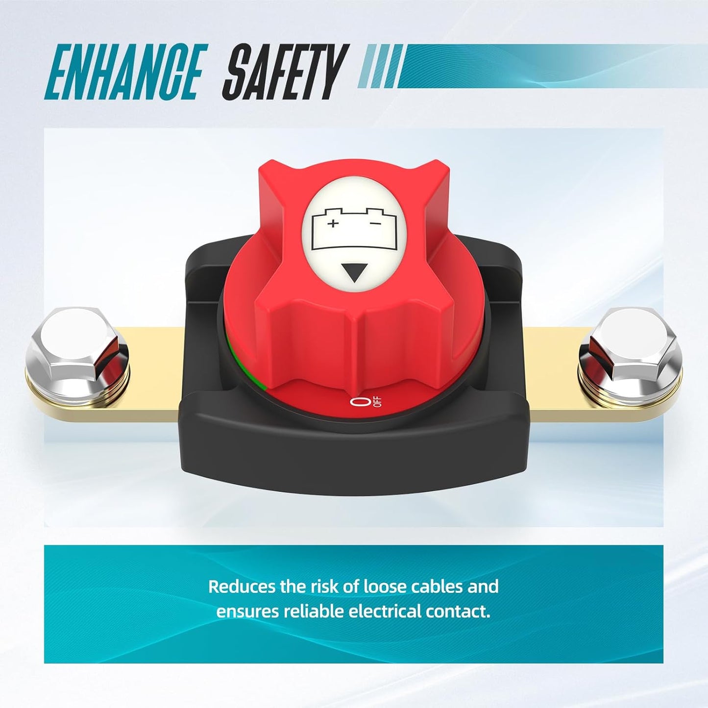 Side Post Battery Disconnect Switch, On/Off Battery Power Cut Off Switch 275A 12V-48V for Automotive, RV, Marine, Truck, Boat(2025 New)