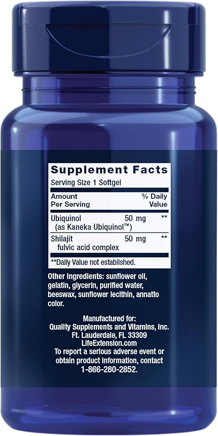Life Extension Super Ubiquinol CoQ10 with Enhanced Mitochondrial Support, Heart Health Supplement, Maximum Absorption, 50 mg, Non-GMO, Gluten-Free, 30 softgels
