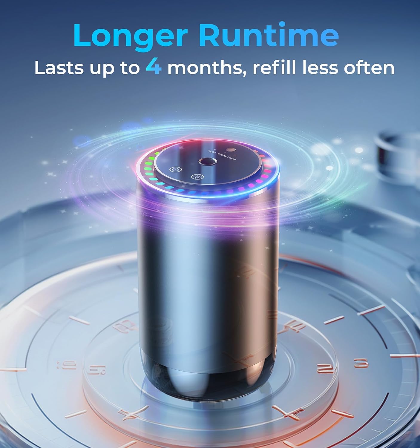 Oil Diffuser for Home and Car Smart Air Freshener, Auto On/Off by AI Chip, Built-in Battery, Works Silently, Refill Oil Aroma with 120 Days Long-Lasting Scent, Gifts for Men and Women-Lavender, Black