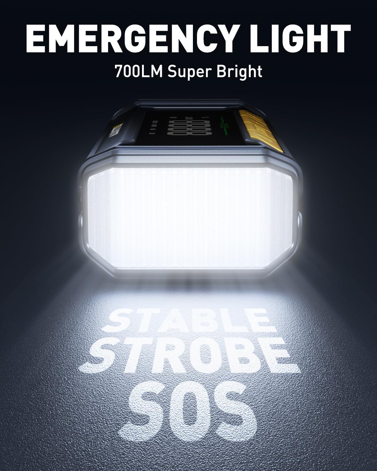 AUXITO 8000A Car Battery Jump Starter Boost Force Start Function Jump Box 60W Fast Charging 160W DC Output Portable Jump Starter for 12V Vehicle 700LM Super Bright Flashlight (All Gas/Diesel)