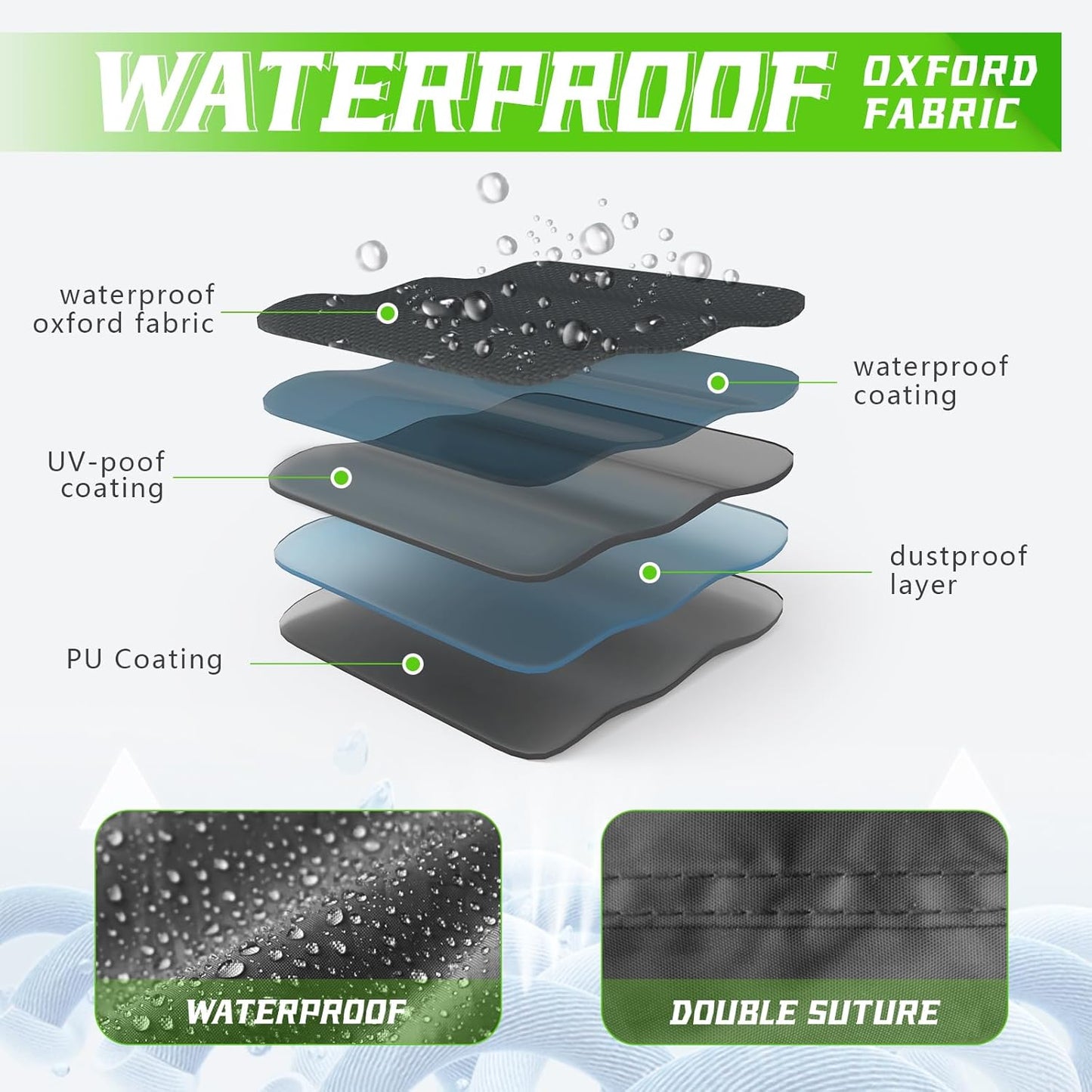 COVERVIN Motorcycle Cover, All Weather Outdoor Waterproof Night Protection with Reflective Strips, Locking Holes and Storage Bag for 116 Inch Suzuki, Kawasaki, Honda, Harley-Davidson(Red XXXL)