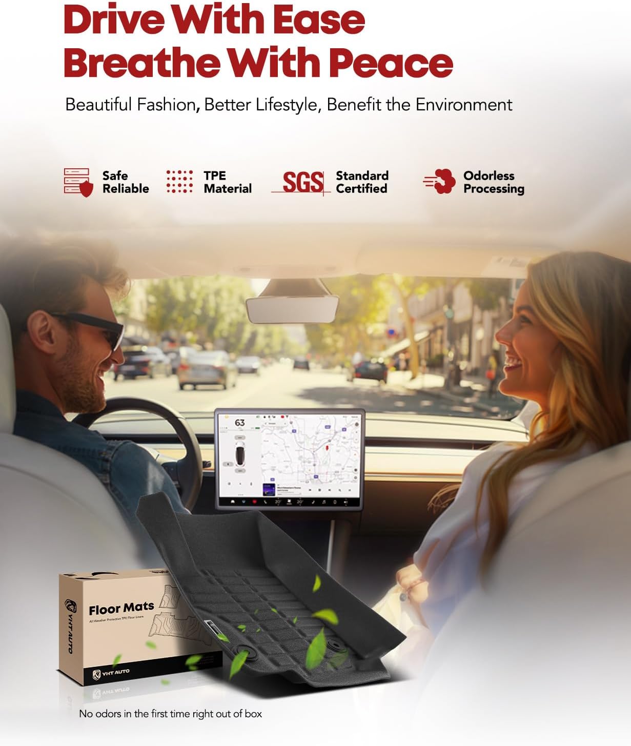 YHTAUTO Floor Mats Fit Fit Chevy Trax 2014-2023, Buick Encore 2013-2023(NOT GX), TPE All Weather Car Mats Waterproof Odorless Floor Liner, Interior Car Accessories Front & 2nd Row Liner