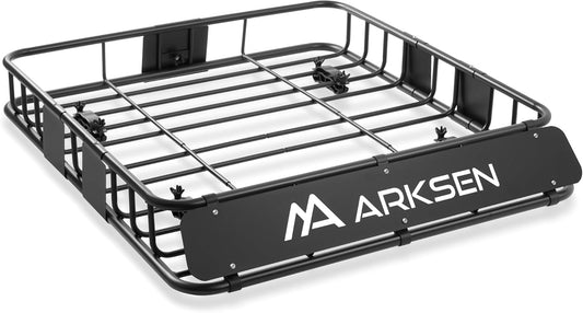 ARKSEN 43 x 39 x 6 Inch Universal 150LB Heavy Duty Roof Rack Cargo with Extension Car Top Luggage Holder Carrier Basket for SUV, Truck, & Car Steel Construction