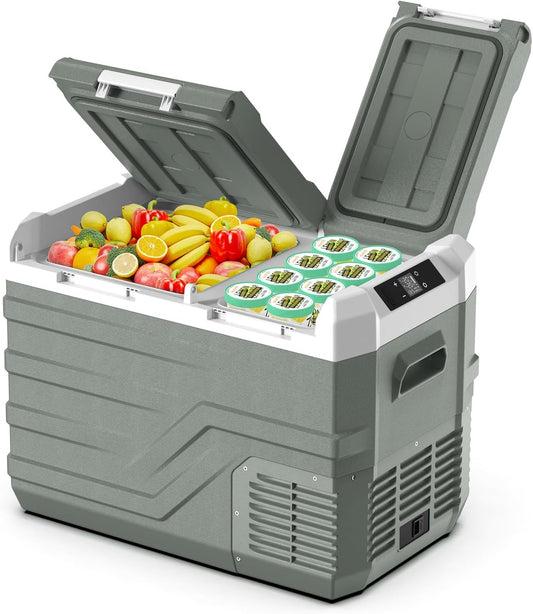 Alpicool 12 Volt Refrigerator Portable Refrigerator for Car 33 Quarts Car Fridge Portable 12V Dual Zone Fridge Freezer 12/24V 110~240 Volt AC for Truck RV Camper SUV Electric Cooler for Camping