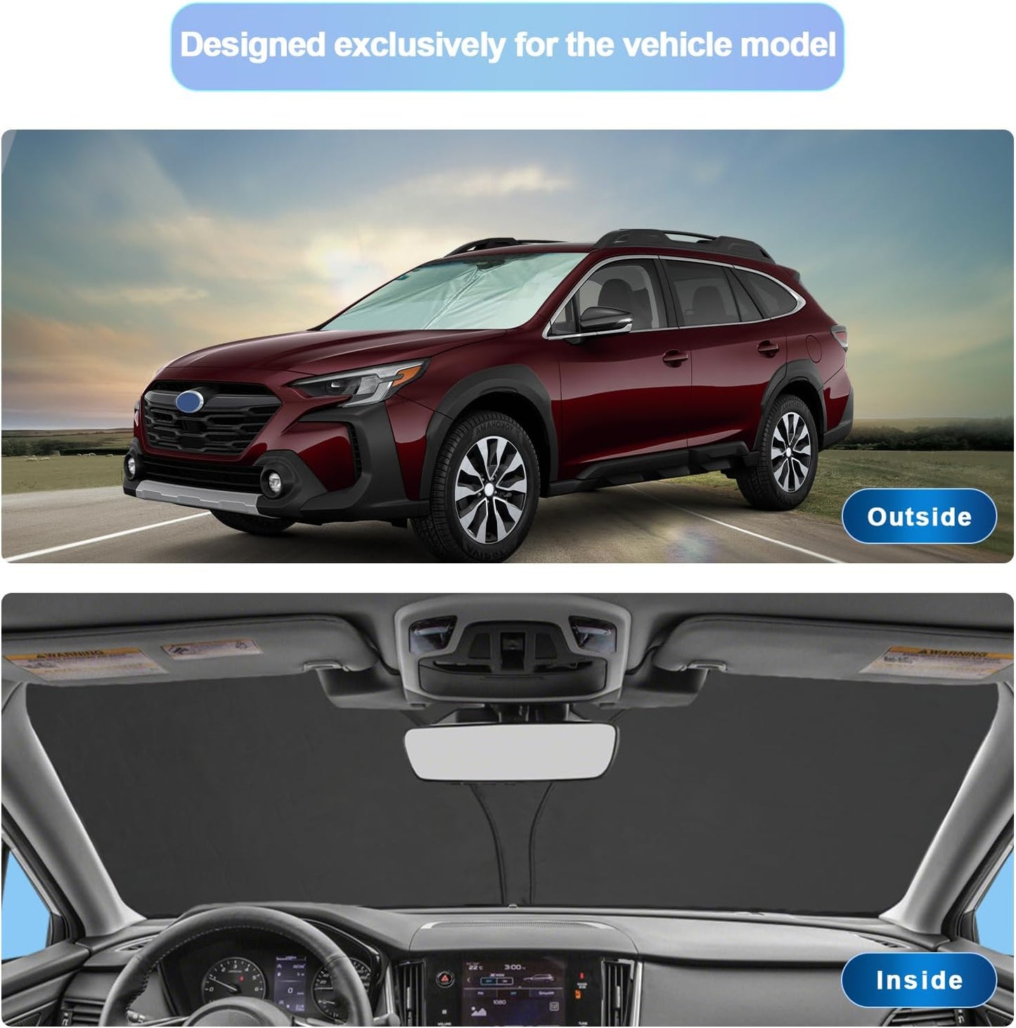 SXCY for 2020-2024 2025 Outback Windshield Sunshade for 2023-2025 Outback Accessories 2024 2025 Outback Sunshade Foldable Sun Shield 2024 2025 Outback Limited Touring Sunshade