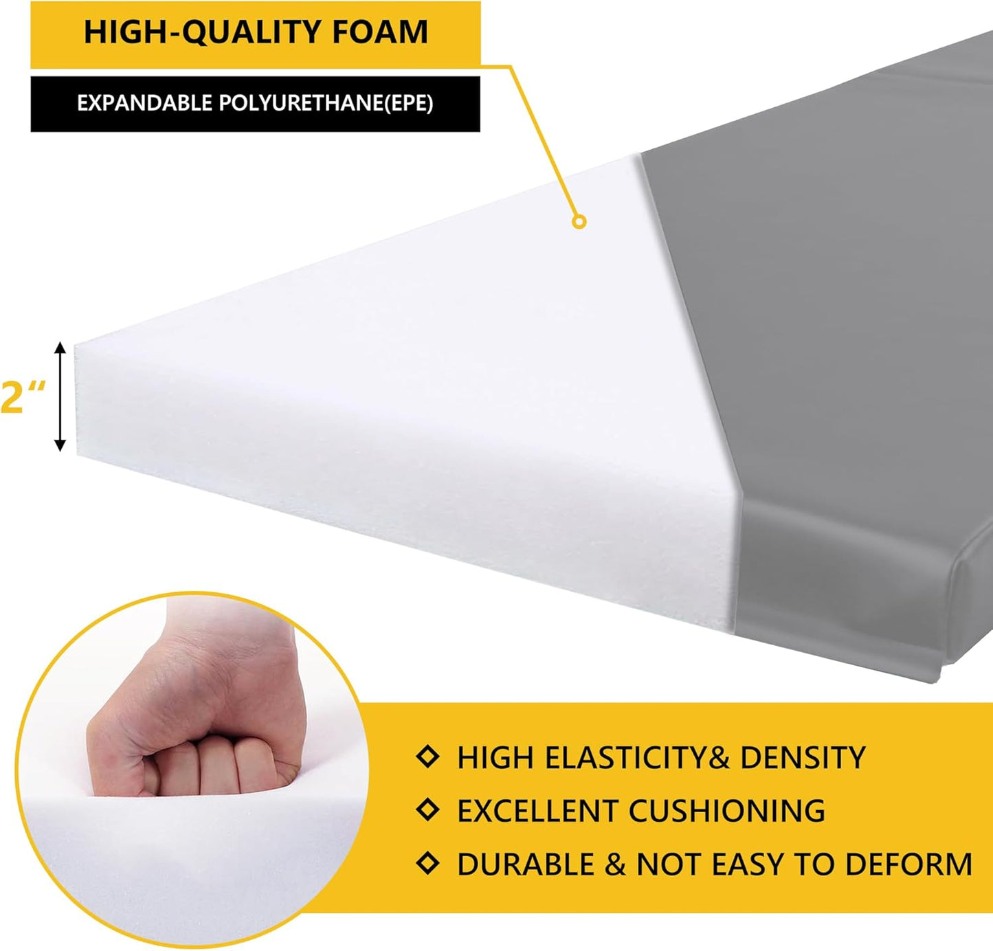 Wall Corner Guards & Edge Protector, Heavy Duty Wall Corner Protective Safety Padding, All-Weather 2 Sides Corner Pad for Gyms, Basketball Court, Playrooms, Garages,etc. (Gray, 6FT Tall 6in Sides)