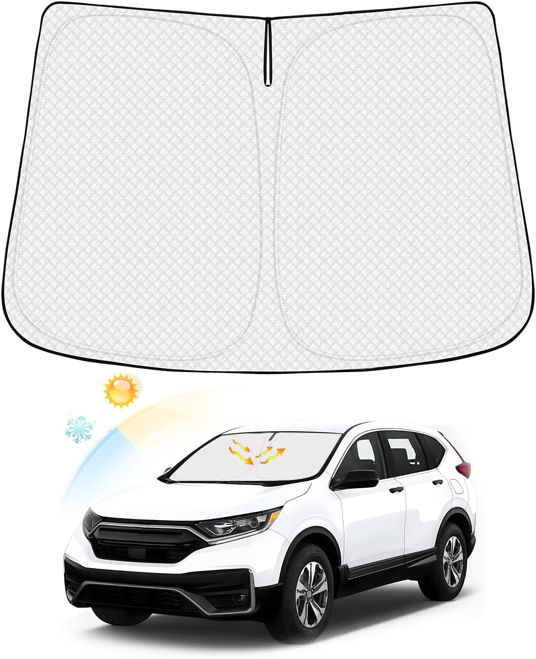 Windshield Sun Shade for Honda CR-V 2017-2022 CRV Accessories Thicken 6-Layer Foldable Front Window Sunshade Cover Sun Visor Protector Block UV Rays Keep Vehicle Cool