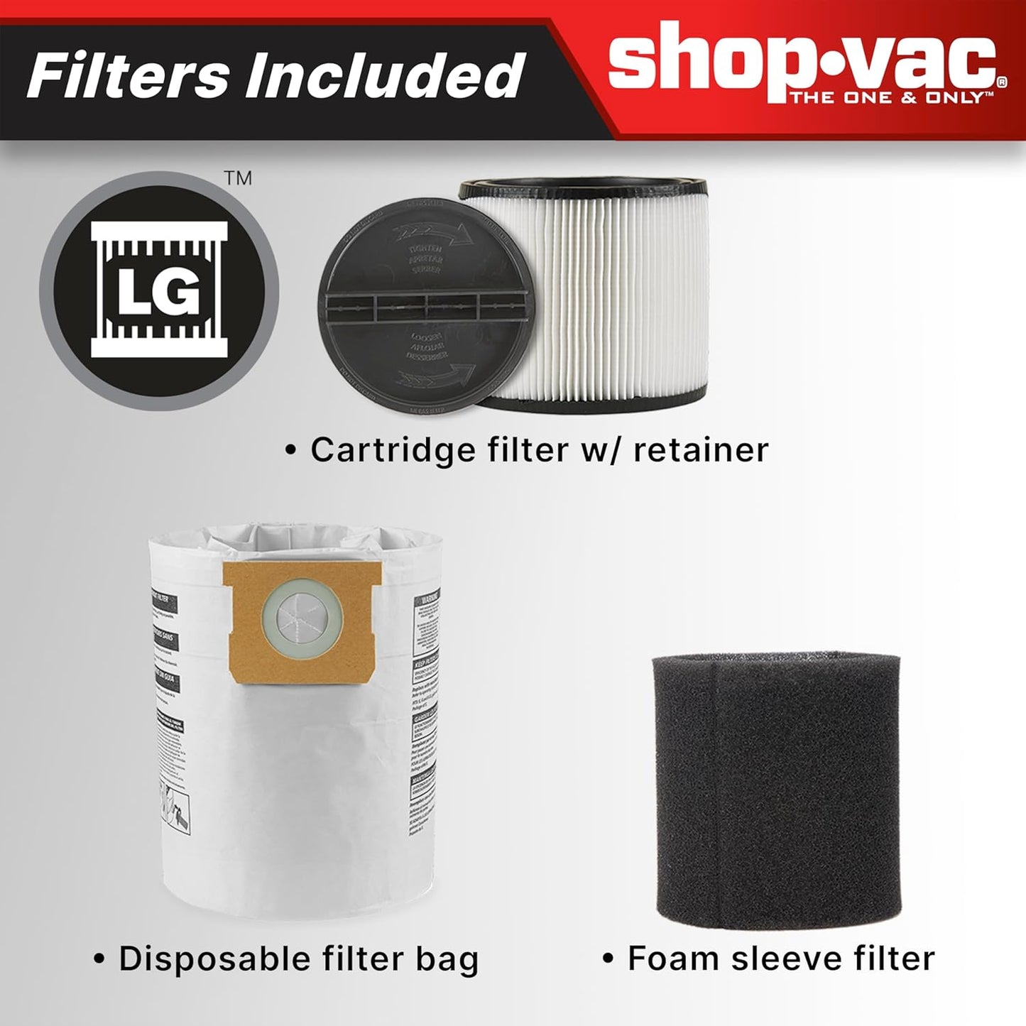Shop-Vac 5761311 12-Gallon Wet/Dry Shop Vacuum, 6 Peak HP, 1.5 Inch Diameter x 7 Foot Hose, 20 Foot Cord, Ideal for Home, Garage, and Workshop Cleaning