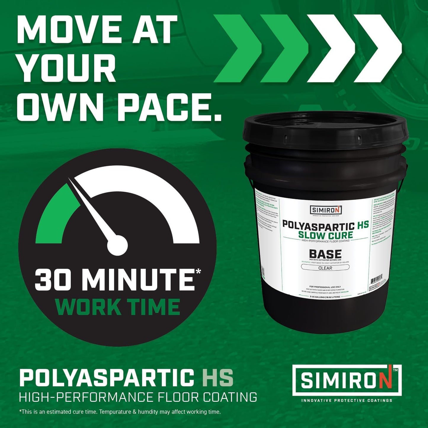 Polyaspartic High Solids Topcoat Coating System - 2 Gallon Kit - Clear Coating Gloss Finish - Easy-to-Use 1:1 Mix Ratio - Protection to Adhesion, UV, Abrasion, & Scratches (Slow Cure)