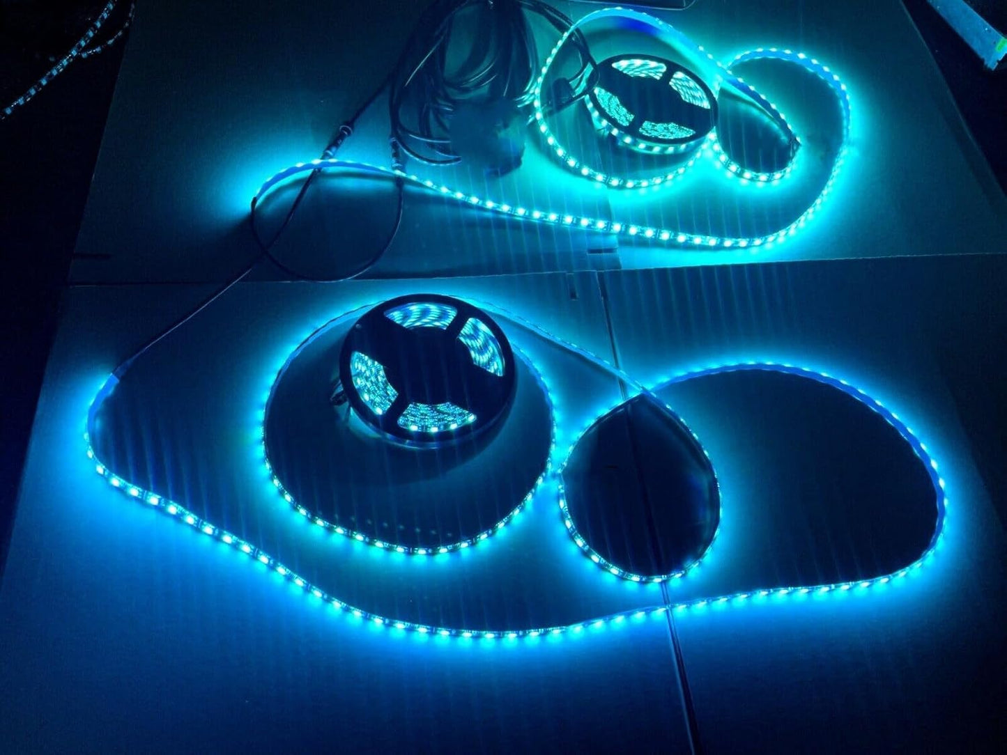 Black Out Full Tinted Smoked LEDs 4PCS 6.5FT 2Meters 78" RGB Dream Color Chasing IP65 Light Strips for Car Truck Slingshot Golf Cart Bluetooth + Remote Control