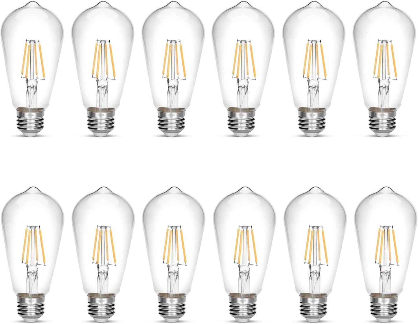 LED Edison Bulb 4W,Antique 40W Vintage Edison Bulb,E26 Light Bulb Non Dimmable Led Bulb 450 Lumens 4000K Daylight White,Pack of 12