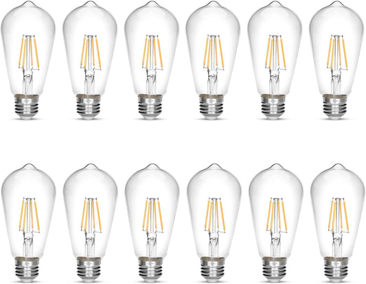 LED Edison Bulb 4W,Antique 40W Vintage Edison Bulb,E26 Light Bulb Non Dimmable Led Bulb 450 Lumens 4000K Daylight White,Pack of 12