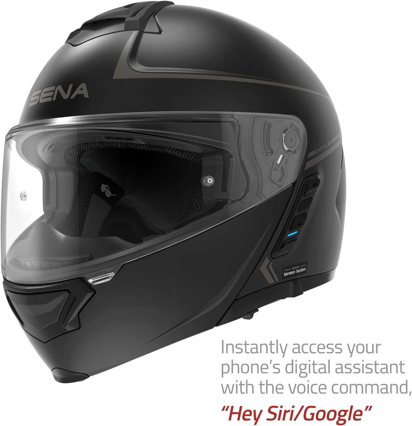 Sena Impulse DOT Flip Up Modular Bluetooth Helmet w/Sound by Harman Kardon Dual Visor Helmet with Integrated Mesh Intercom System / MP3 / Voice Dial (Gloss White, X-Large)