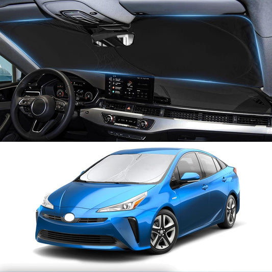 Custom Fit Prius Windshield Sunshade for 2010-2022 Toyota Prius Hatchback Accessories (Not for Prius C or Prius V) Front Window 210T Reflective Shield Cover for Windshield Sun Visor Protector