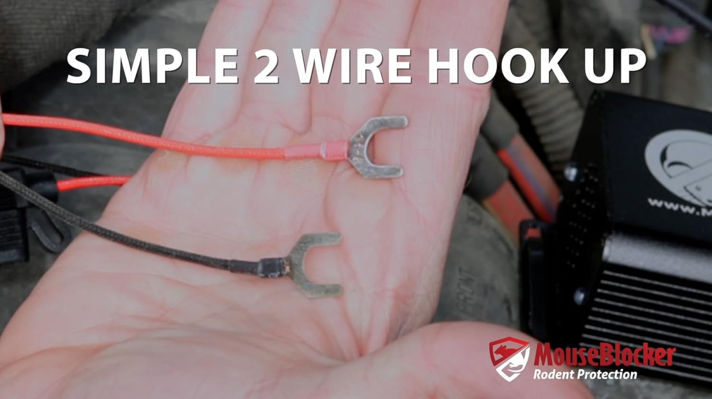 Mouse Blocker Prox 12Volt High Powered Ultrasonic Mouse and Rodent Deterrent with with an Eviction Mode and Dual Strobing LEDs for Your Vehicle