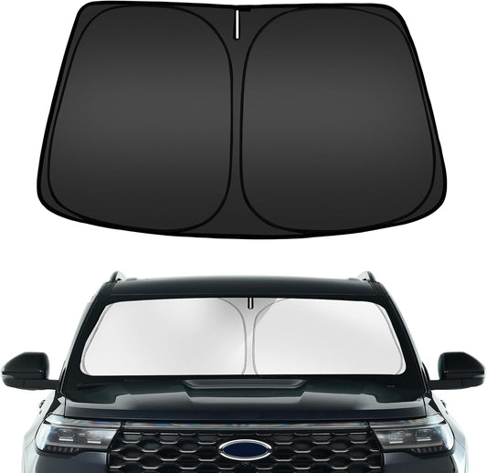 ARISMOTOR Windshield Sun Shade for Ford Explorer 2020-2025, Custom Fit Foldable Front Window Sunshade Sun Visor Protector, Block UV Rays Keep Your Car Cooler