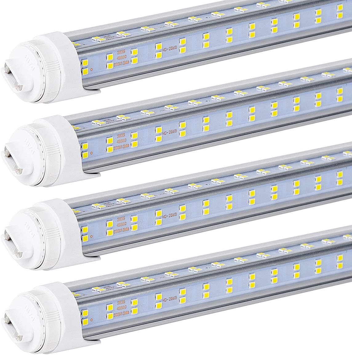 R17D 10PCS 8ft LED Tube Light - 8 Foot Led Bulbs, 96'' - 15000LM, 144W, Cold White 6000K, Clear Lens