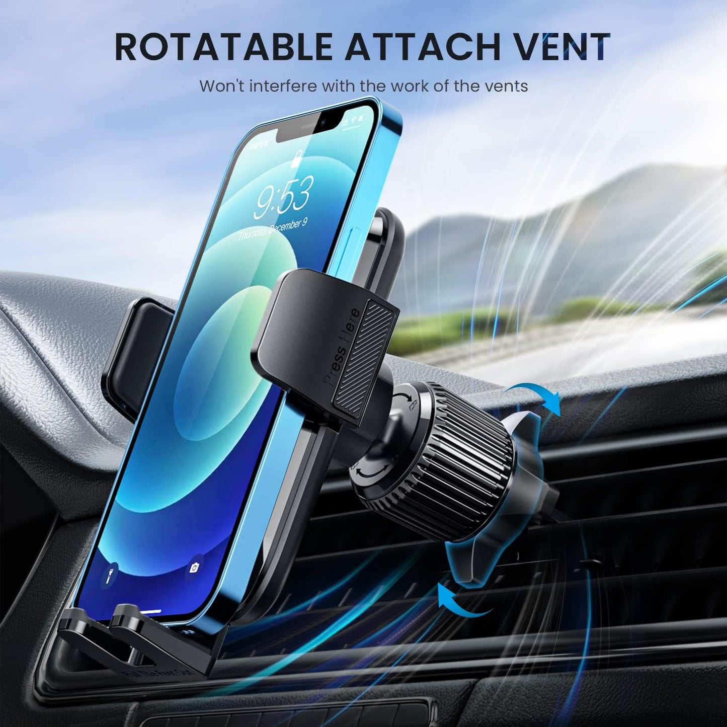 Car Phone Holder Vent [ Metal Clip] Phone Holders for Your Car Hands Free Universal Air Vent Cell Phone Car Mount Fit for iPhone Android All Smartphone Automobile Cradles