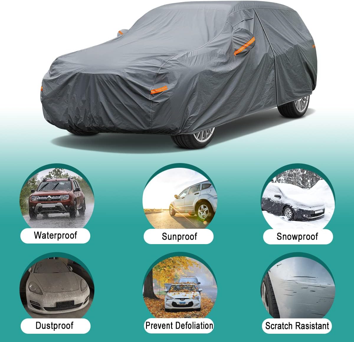 Premium Car Cover Custom Fit Subaru CrossTrek (2013-2024), 16 Layers Heavy Duty Car Cover Waterproof All Weather with Zipper Door for Sun Rain Snow Dust Uv Protection
