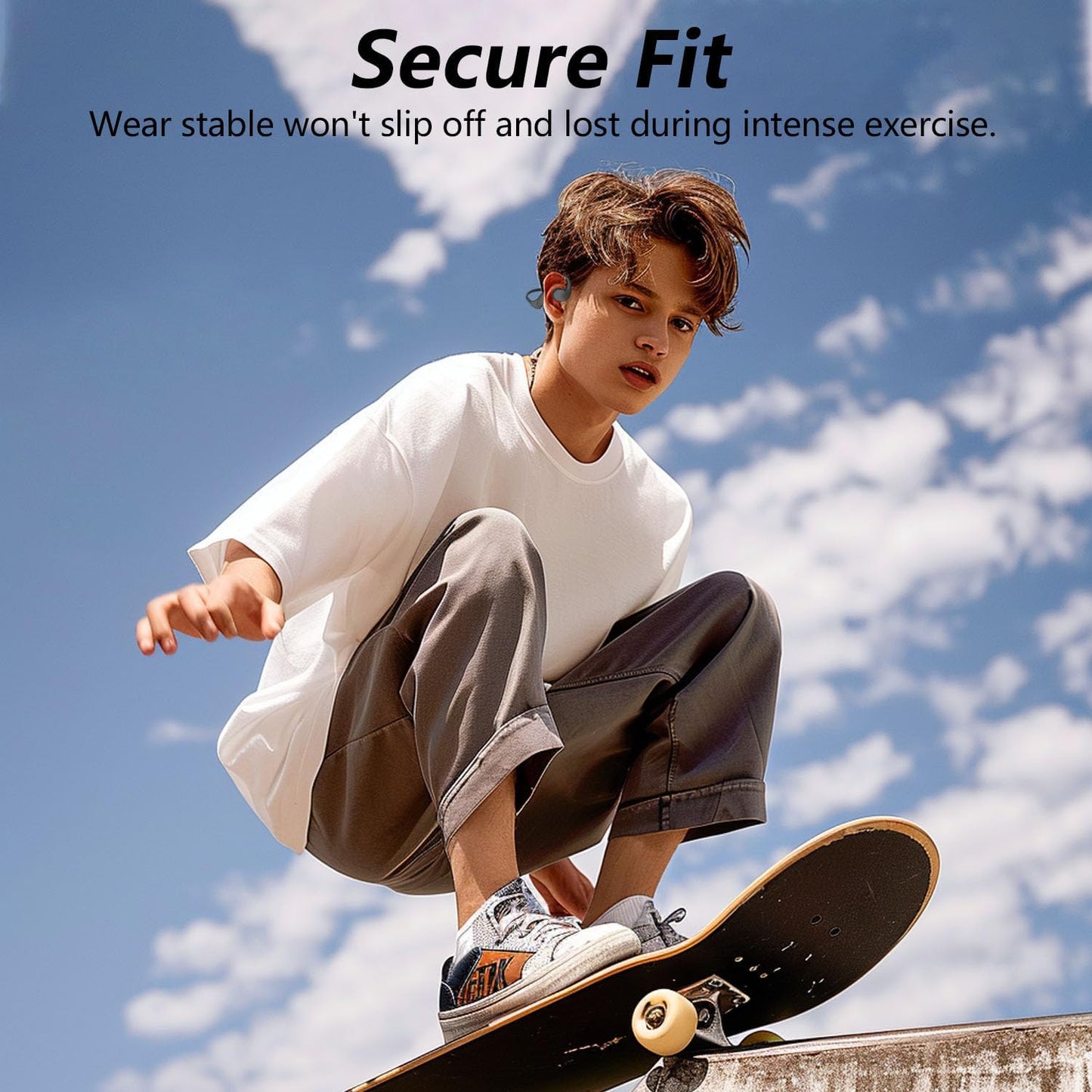 BANIGIPA Open Ear Headphones Wireless Bluetooth, Upgraded 5.3 Bluetooth Headphones with Microphone for Cell Phones, Waterproof Wireless Headset for Running, Cycling, Hiking, Driving,10 Hrs Playtime