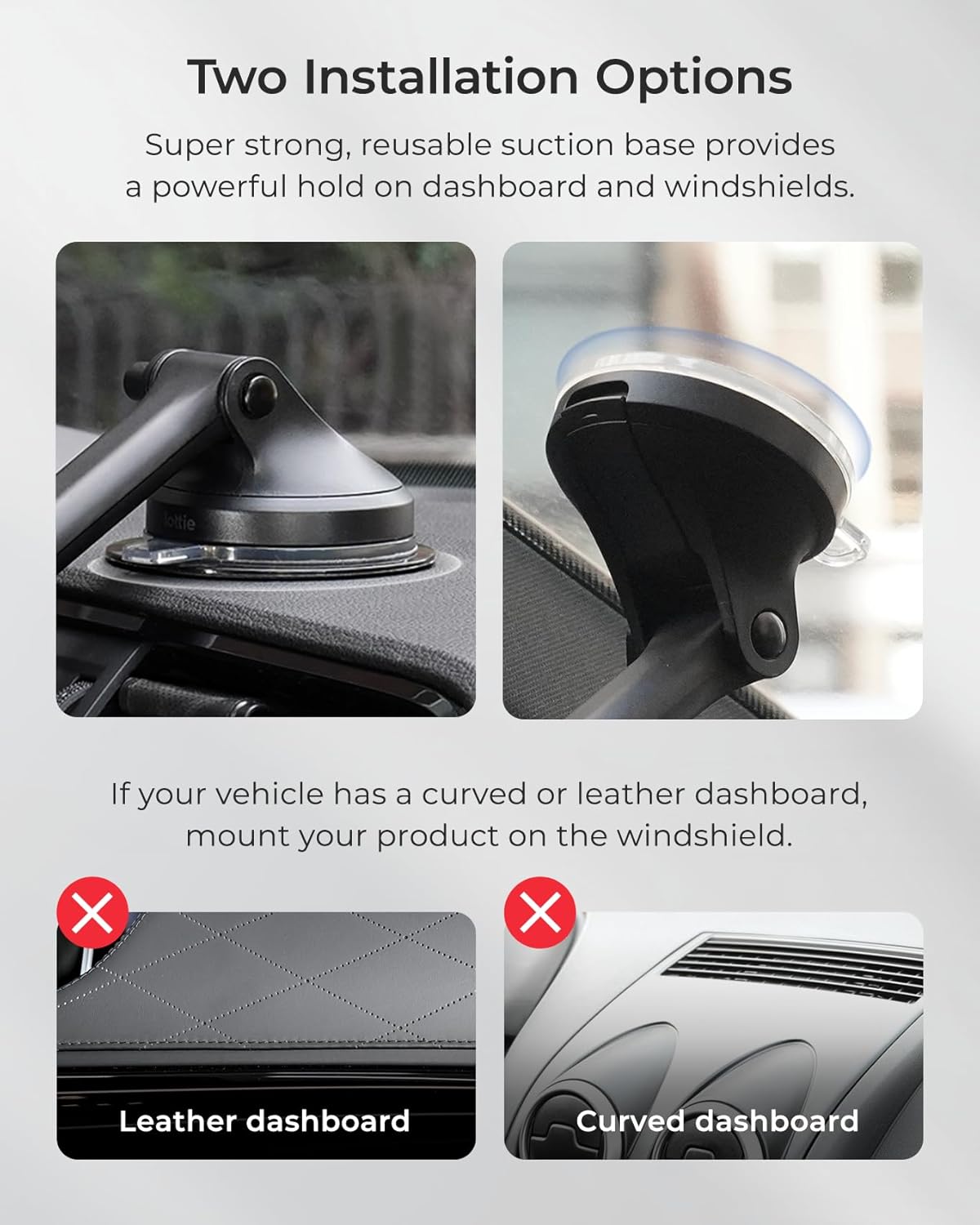 iOttie iTap 3 Magnetic Dash & Windshield Mount Car Phone Holder with Magnetic Ring Adapter. Compatible with Qi2, MagSafe, iPhone, and Android Smartphones.