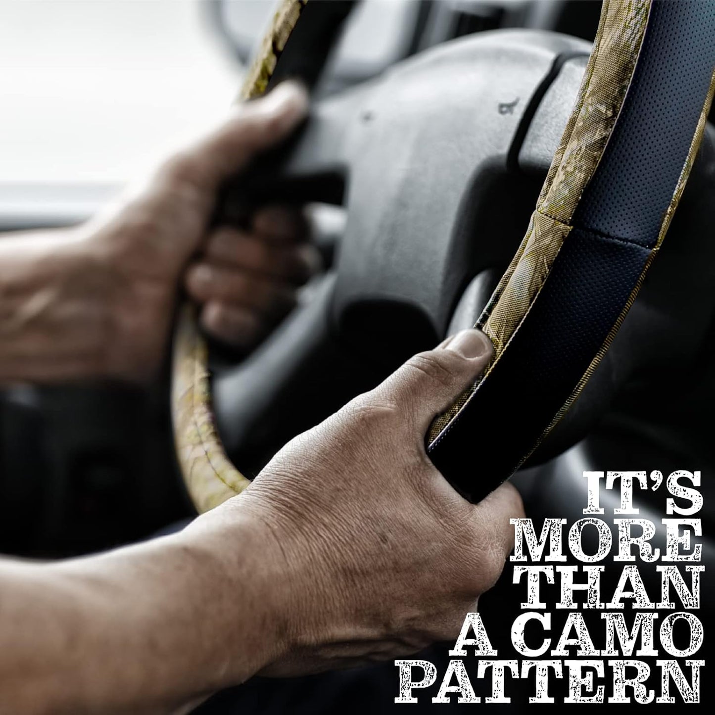 Mossy Oak Steering Wheel Cover by LPI Truck; Heavy Duty 600D Oxford Material with Mossy Oak Break-up Country Camoflauge; Fits All Car, SUV, Mini-Van and Truck with Steering Wheel Size 14.5" to 15"