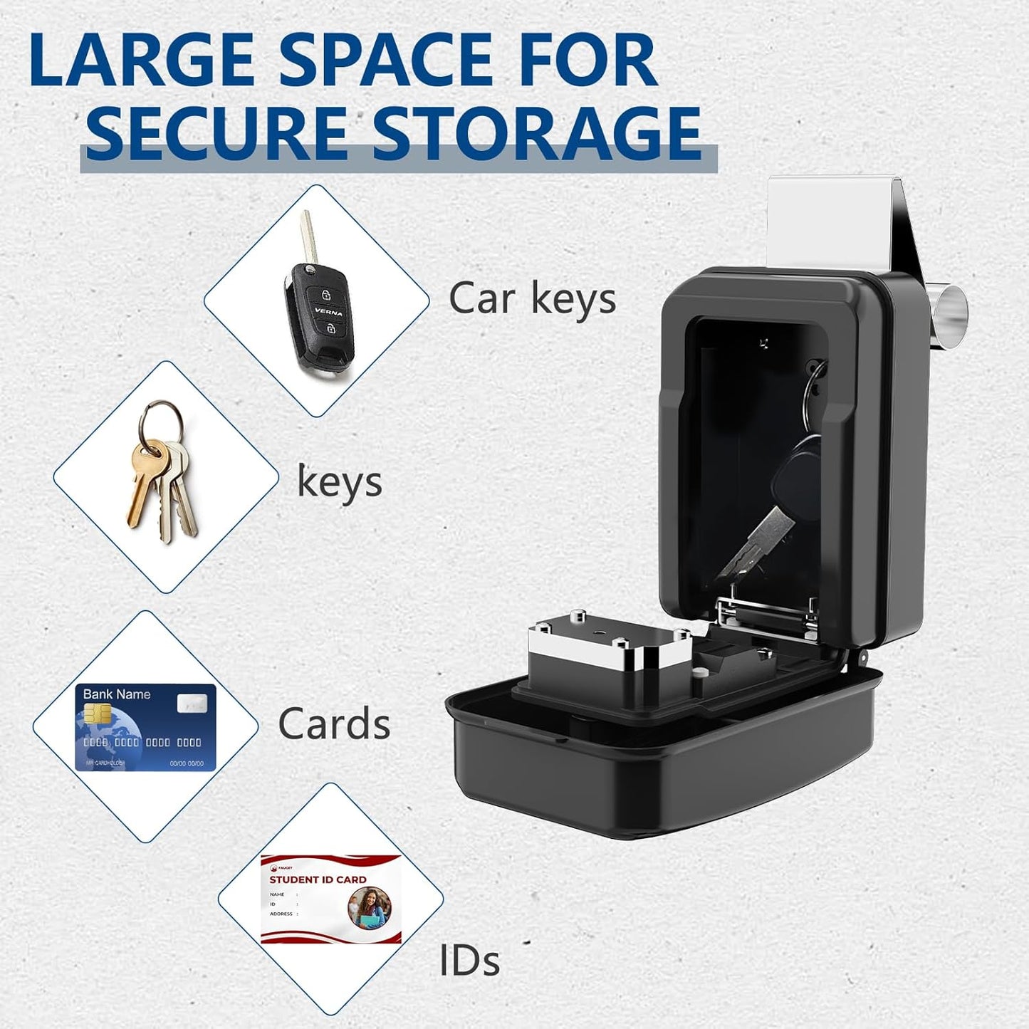 SL-591 Car Window Lock Box for Turo, Car Key Lock Box with Emergency Access Key Design, 4-Digit Combination Car Lock Box Fit for Ride Share, Turo, GetAround(New Version)