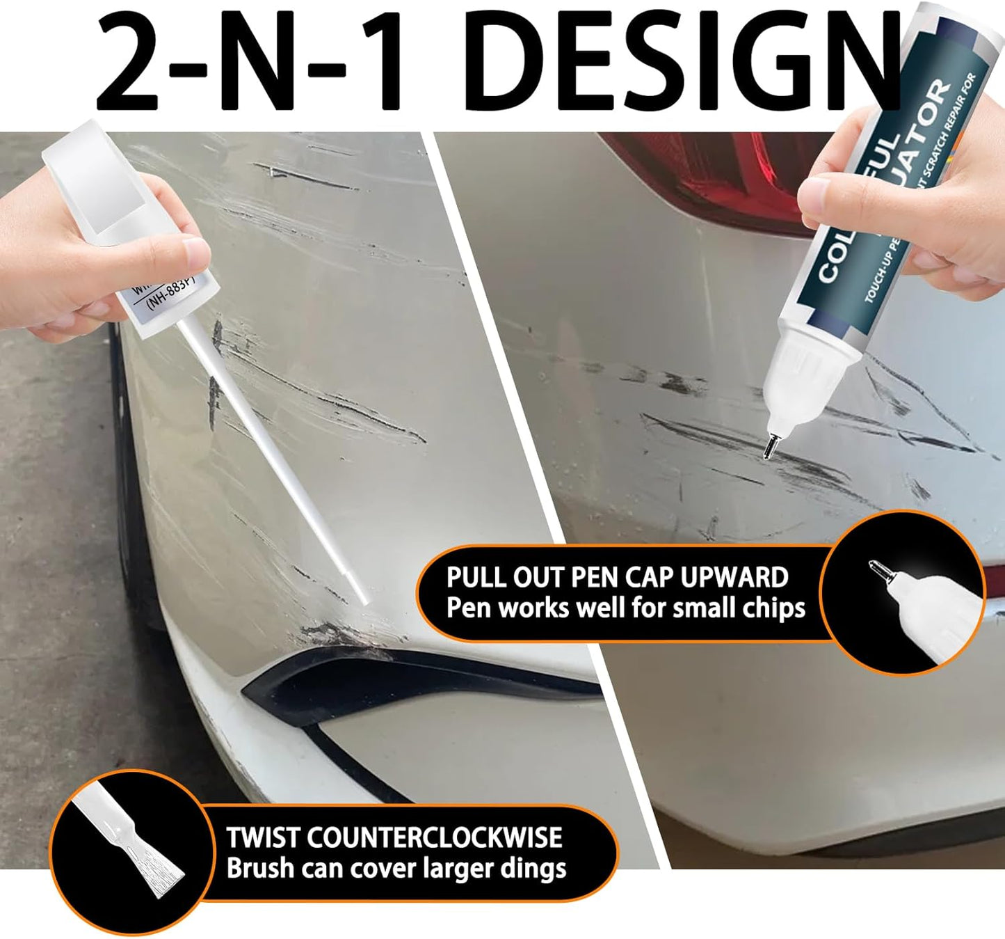 Rallye Red(R-513) Touch Up Paint Compatible with Honda, Car Paint Pen Scratch Repair Two-In-One Touch Up Paint, Premium Car Scratch Remover for Deep Scratches