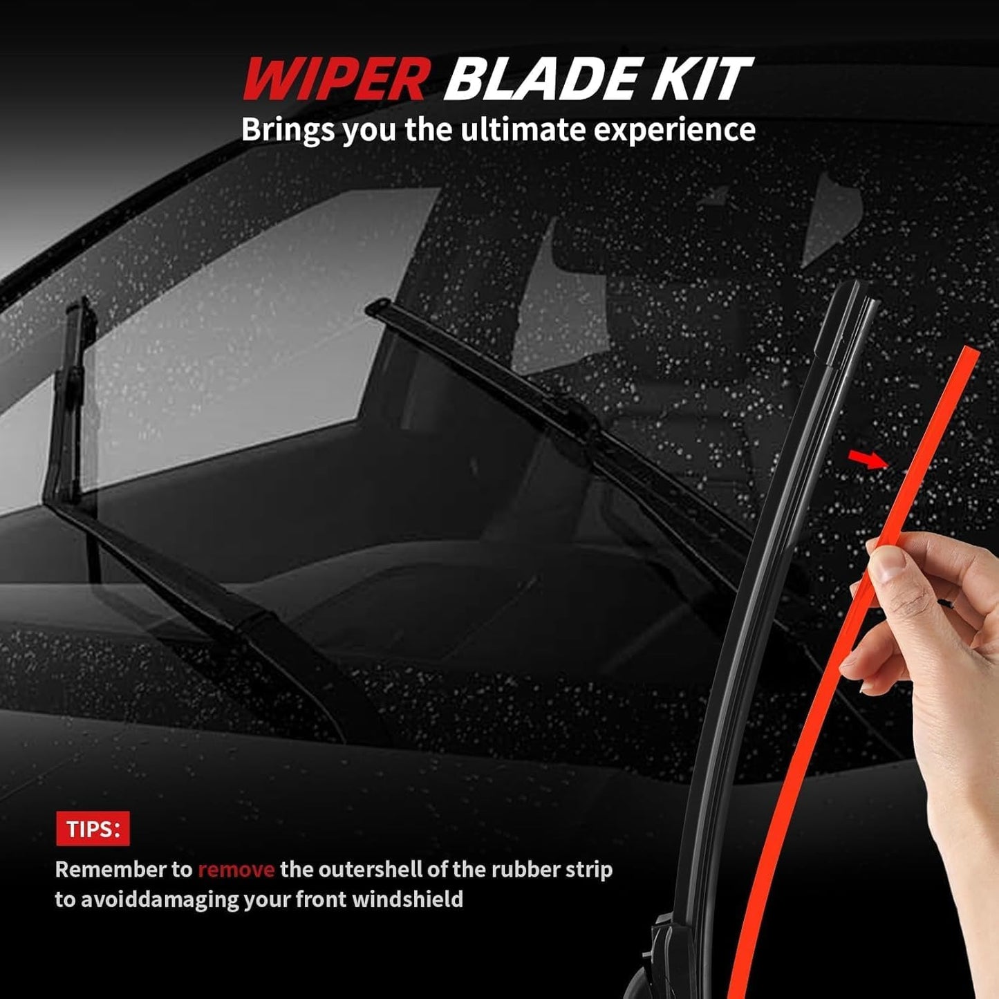 OTUAYAUTO Windshield Wiper Blades - Replacement for Ford Bronco Sport 2021-2024, Front and Rear Wipers Set, Top Lock - 22"+20"+10" (Pack of 3)