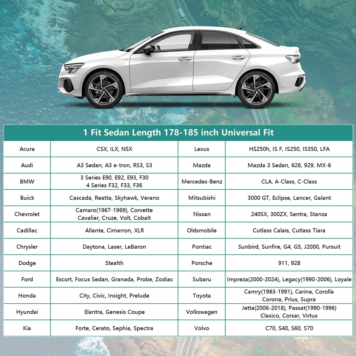 16 Layers Car Cover Waterproof All Weather, Heavy Duty Full Exterior Cover Universal Fit Sedan Toyota Corolla/Prius, Honda Civic, vw Jetta, Kia Forte, Nissan Sentra, Hyundai Elantra etc.