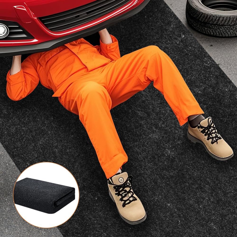 Armor All Premium Garage Floor Mat 60"x72" - Absorbent Oil Spill Mat, Waterproof Driveway & Garage Surface Protection, Reusable Washable Durable Maintenance Mat for Automotive Workshop