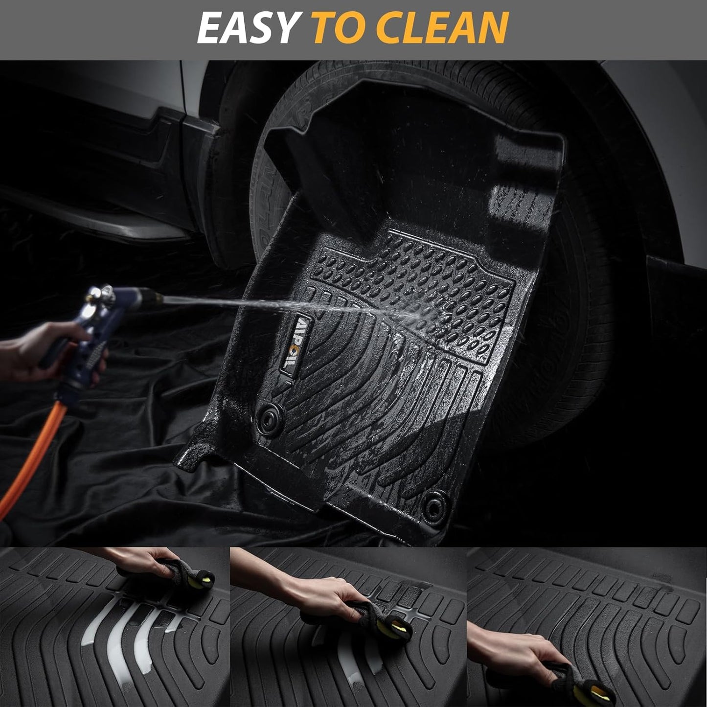 AIPOIL® Floor Mats & Cargo Liner Set for 2019-2025 Acura RDX All Weather Protection TPE Anti-Slip Automotive Full Set Custom Car Mats Accessories - Black