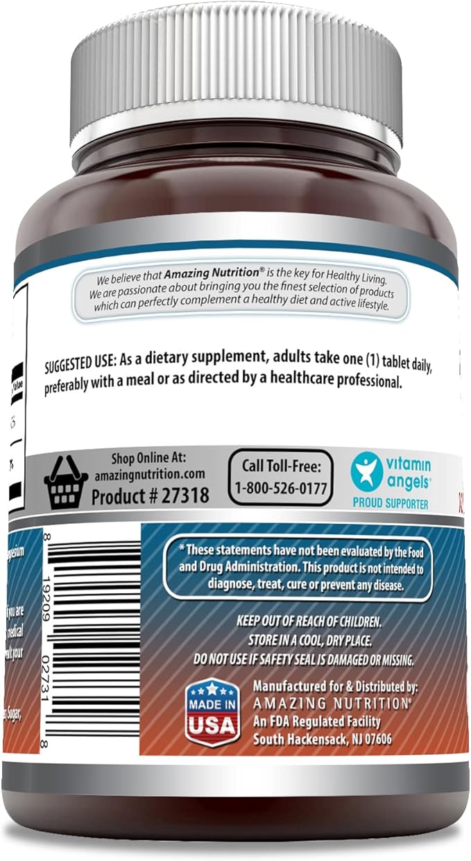 Amazing Formulas Calcium with Vitamin D3 Supplement | Tablets | Non-GMO | Gluten-Free | Made in USA (250 Count, 1 Pack)