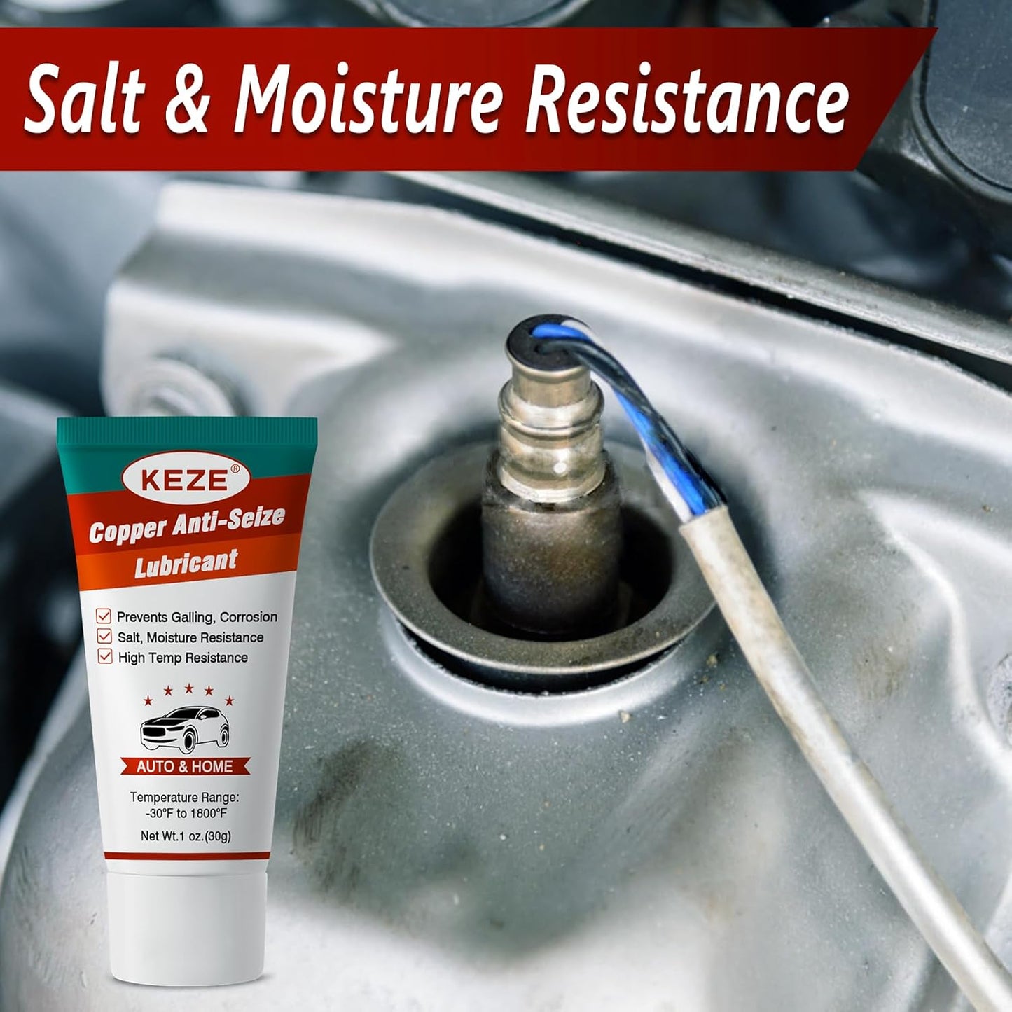 Keze Copper Anti Seize Thread Lubricant Grease Antiseize Compound Lubrication for Automotive Spark Plug Bolts and Nuts Prevent Rust and Corrosion High Temp Resistant 1 Oz-1 Pack