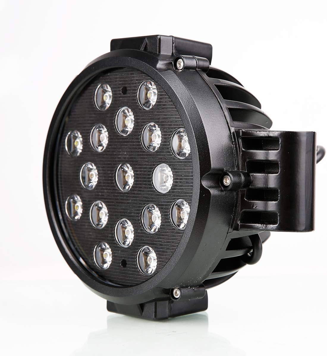 Black Horse Grille brush Bumper Guard Modular Come With pair of 7.0"Dia.LED Lights with Black Trim Rings Compatible with 2016-2019 Honda Ridgeline-17H01MA-PLB