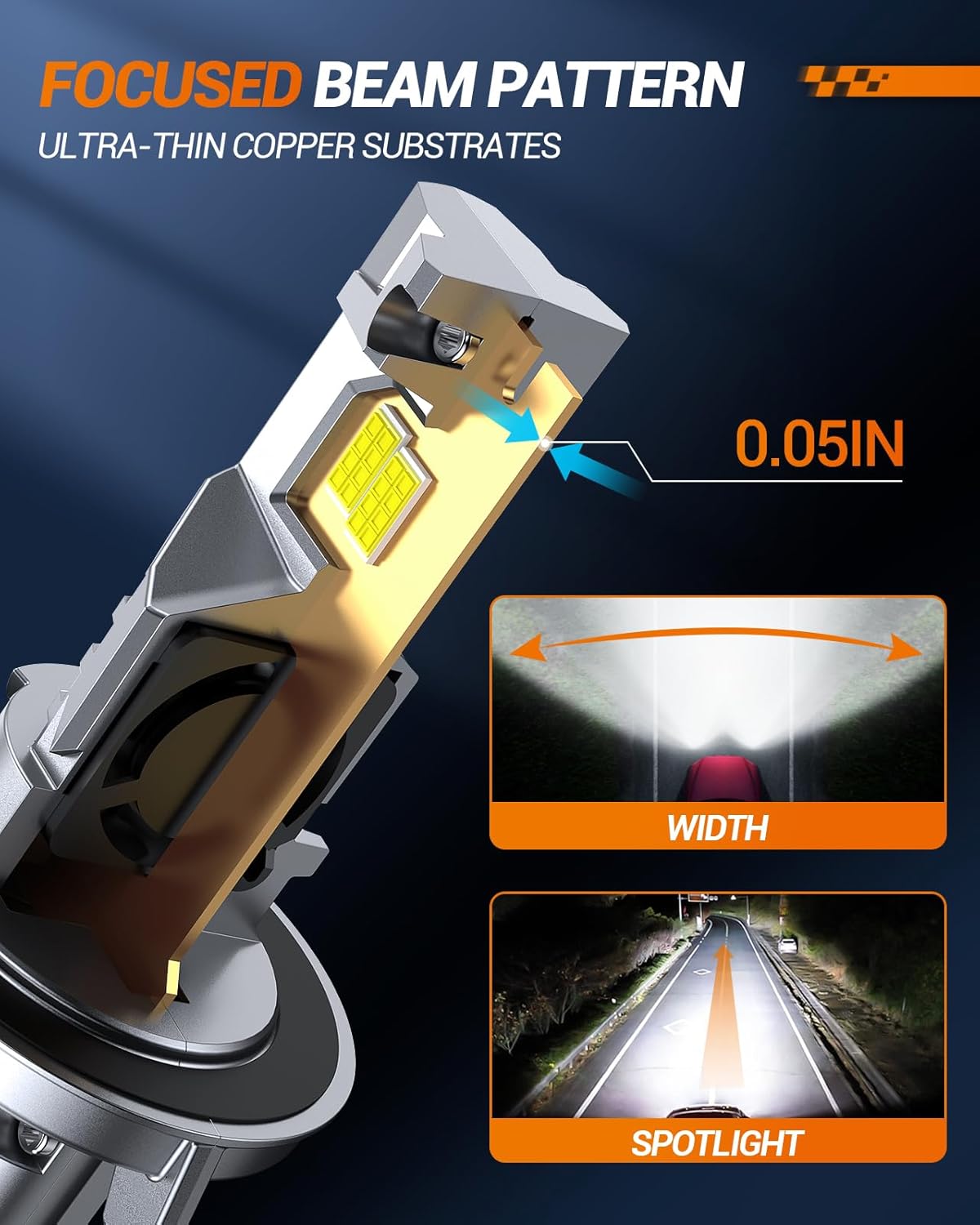 SEALIGHT H13 Fog Bulbs 1:1 Design, 50,000LM 800% Ultra-Bright 6500K Cool White 60000Hrs Lifespan Fog Light Bulbs, Pack of 2