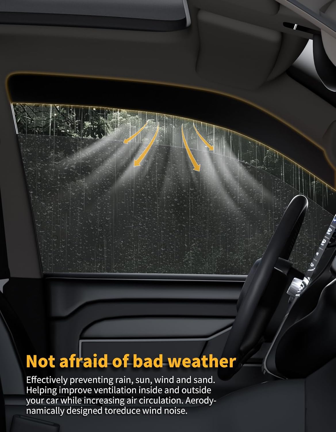 in-Channel Window Rain Guards Fit for Truck Toyota Tundra 2007-2021 CrewMax Extra Durable Window Deflectors Window Visors Vent Visors Vent Shades Car Accessories-4 pcs Q27